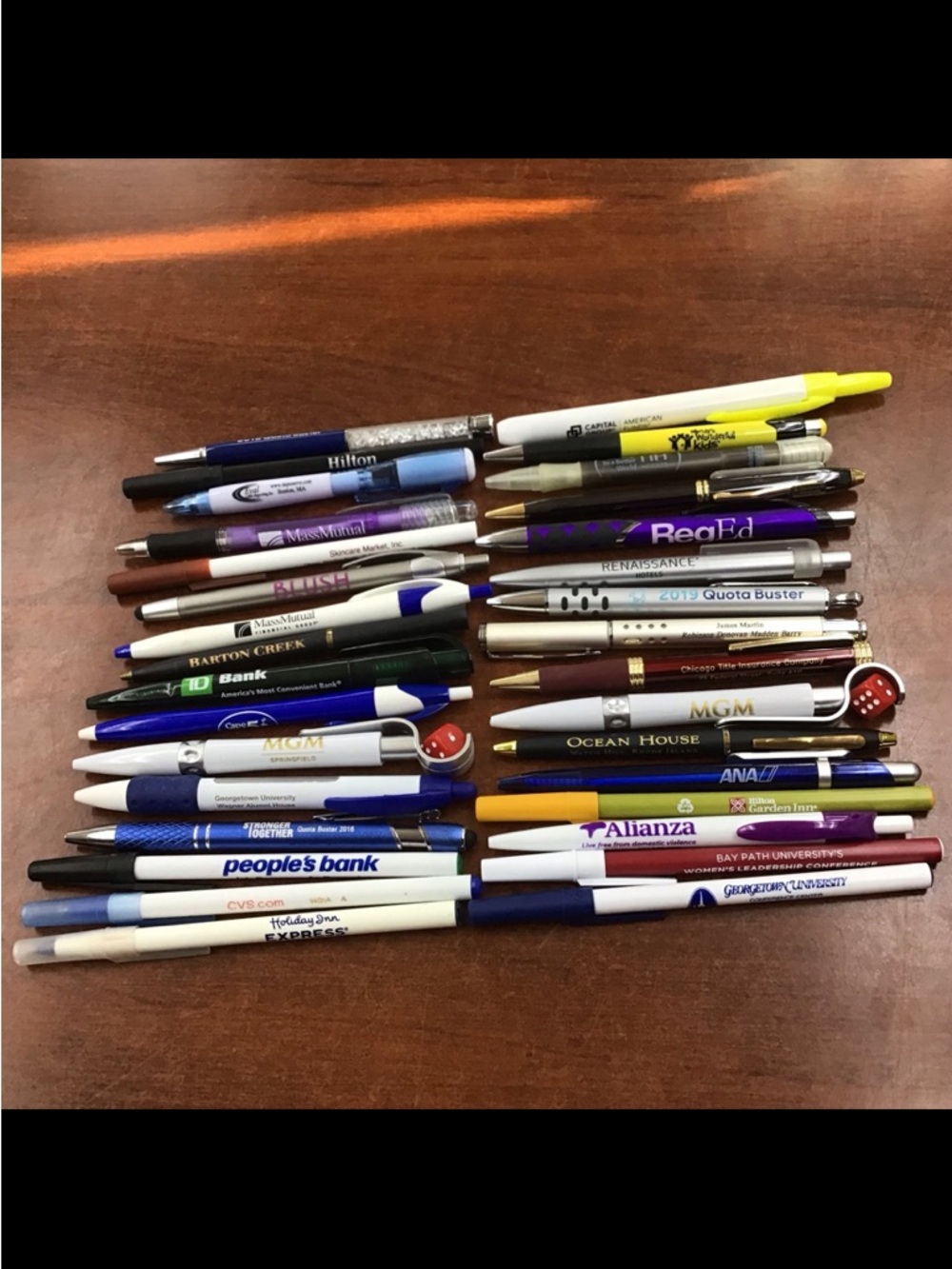 Large Lot Of Advertising Pens 32 Included